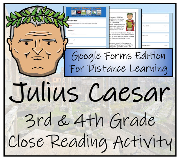 Julius Caesar Close Reading Activity Digital & Print | 3rd Grade & 4th Grade