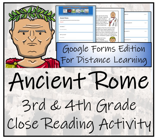 Ancient Rome Close Reading Activity Digital & Print | 3rd Grade & 4th Grade