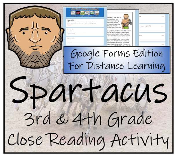 Spartacus Close Reading Activity Digital & Print | 3rd Grade & 4th Grade