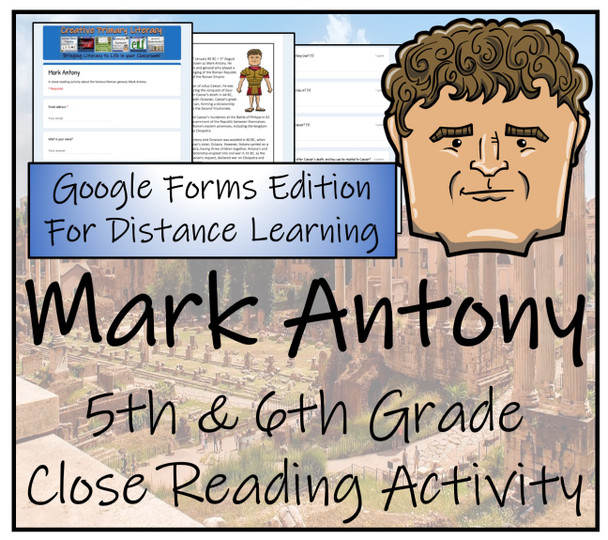 Mark Antony Close Reading Activity Digital & Print | 5th Grade & 6th Grade