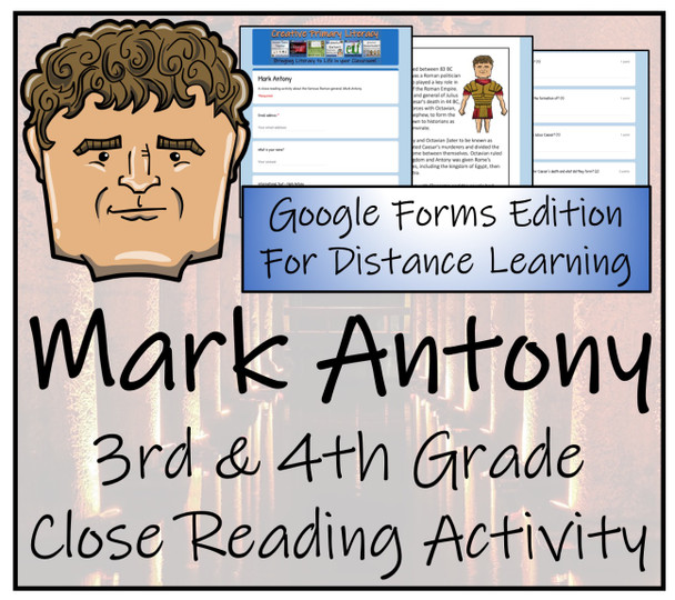 Mark Antony Close Reading Activity Digital & Print | 3rd Grade & 4th Grade