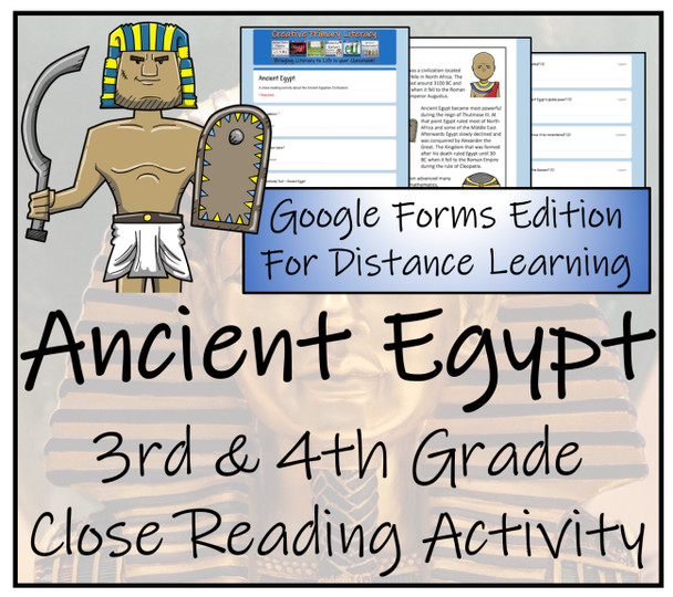 Ancient Egypt Close Reading Activity Digital & Print | 3rd Grade & 4th Grade