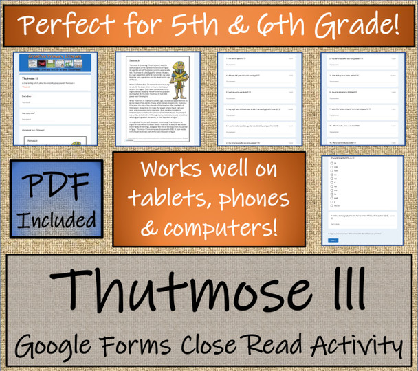 Thutmose III Close Reading Activity Digital & Print | 5th Grade & 6th Grade