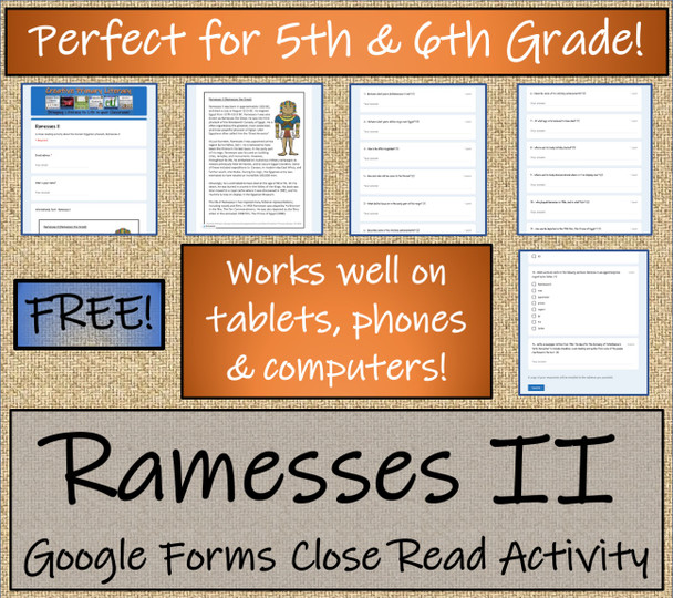 Ramesses II Close Reading Activity Digital & Print | 5th Grade & 6th Grade