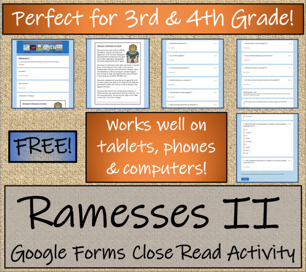 Ramesses II Close Reading Activity Digital & Print | 3rd Grade & 4th Grade