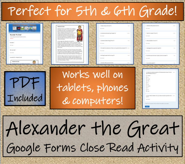 Alexander the Great Close Reading Activity Digital & Print | 5th & 6th Grade