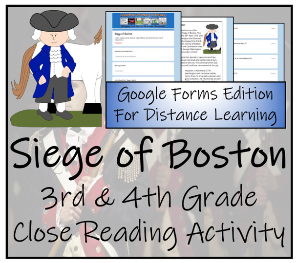 Siege of Boston Close Reading Activity Digital & Print | 3rd Grade & 4th Grade