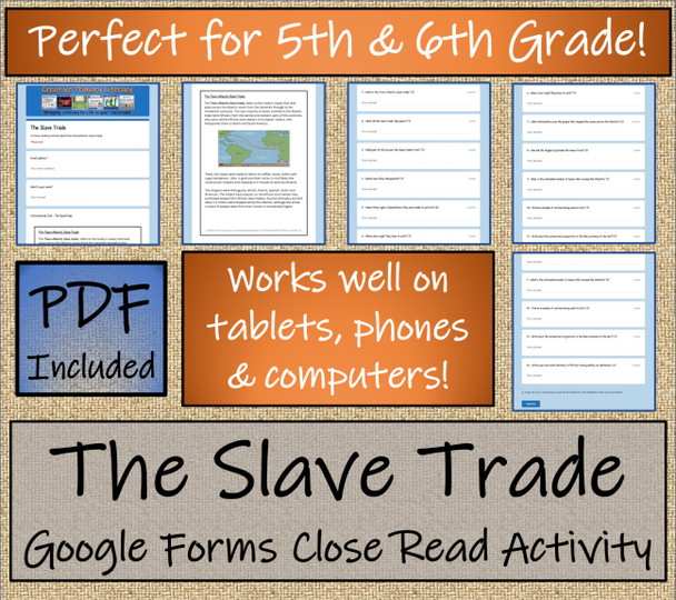 The Slave Trade Close Reading Activity Digital & Print | 5th Grade & 6th Grade