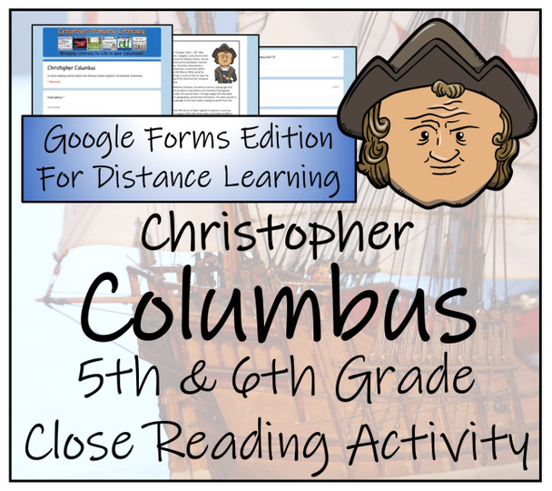 Christopher Columbus Close Reading Activity Digital & Print | 5th & 6th Grade