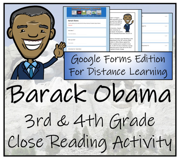 Barack Obama Close Reading Activity Digital & Print | 3rd Grade & 4th Grade