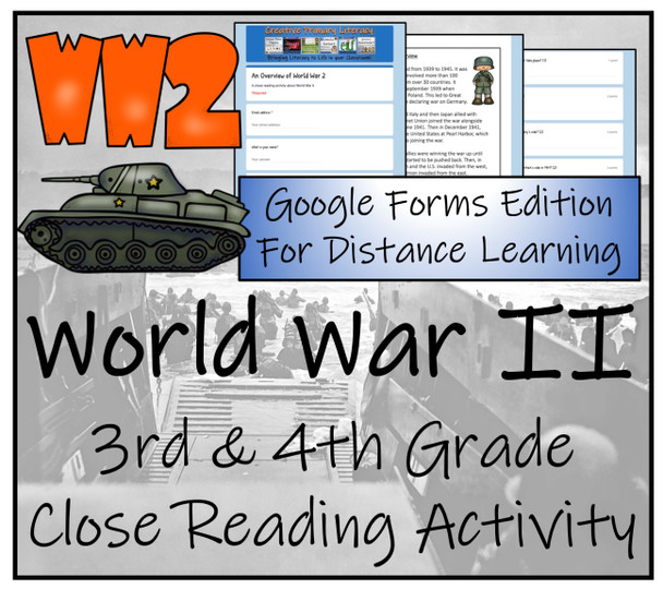 World War II Close Reading Activity Digital & Print | 3rd Grade & 4th Grade