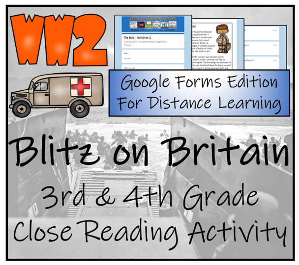 Blitz of World War 2 Close Reading Activity Digital & Print | 3rd & 4th Grade