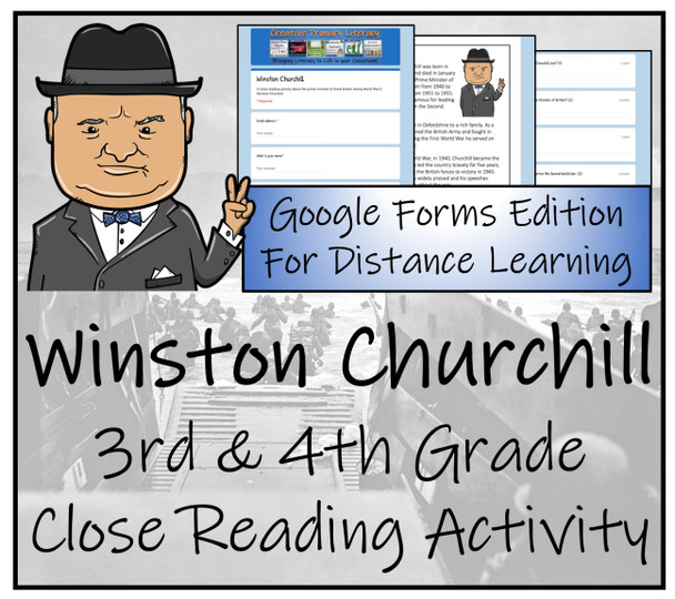 Winston Churchill Close Reading Activity Digital & Print | 3rd Grade & 4th Grade
