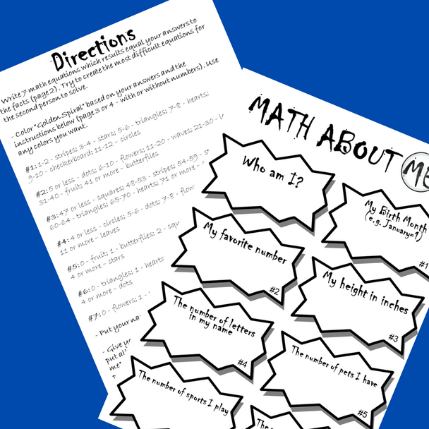 FREE Back to School Get To Know You MATH Figure Me Out Math About Me Activities