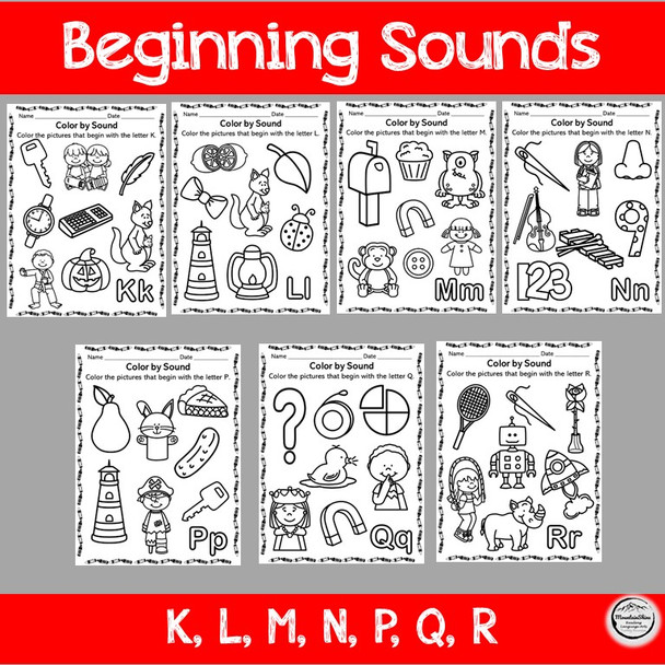 Beginning Sounds 21 Coloring Worksheets 