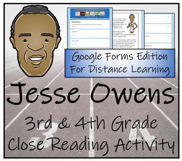 Jesse Owens Close Reading Activity Digital & Print | 3rd Grade & 4th Grade