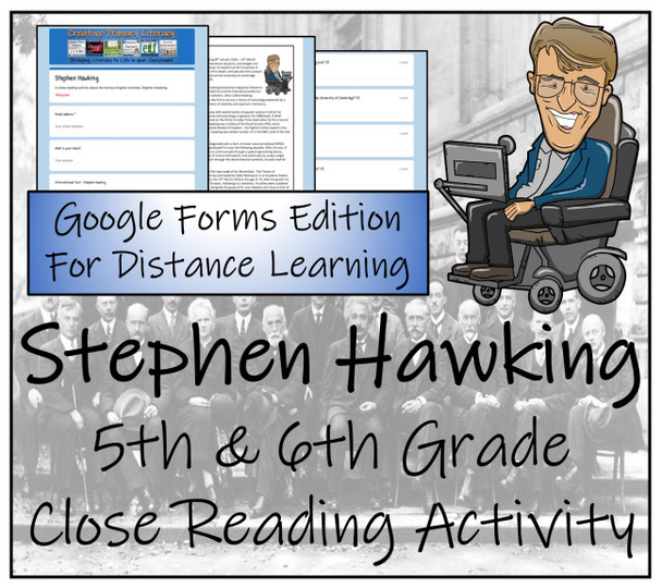 Stephen Hawking Close Reading Activity Digital & Print | 5th Grade & 6th Grade