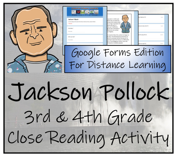 Jackson Pollock Close Reading Activity Digital & Print | 3rd & 4th Grade