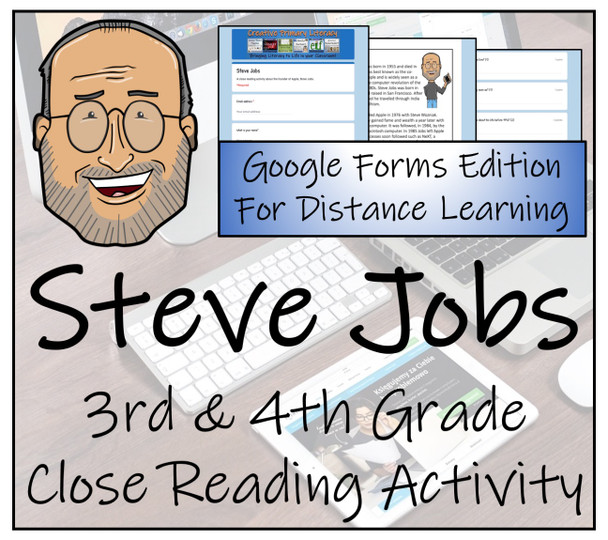 Steve Jobs Close Reading Activity Digital & Print | 3rd & 4th Grade