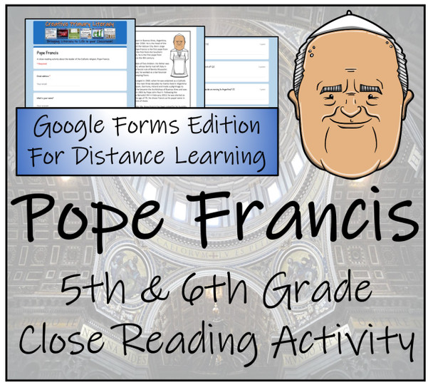 Pope Francis Close Reading Activity Digital & Print | 5th Grade & 6th Grade