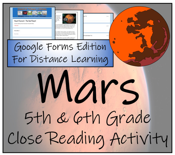 Mars Close Reading Activity Digital & Print | 5th Grade & 6th Grade