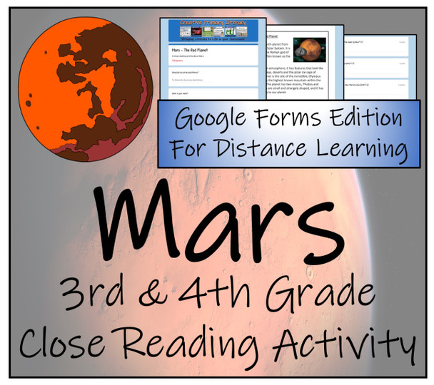 Mars Close Reading Activity Digital & Print | 3rd Grade & 4th Grade