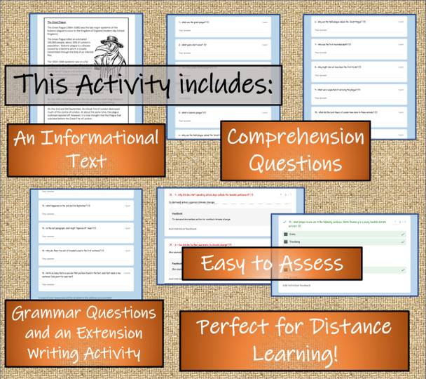 Great Plague Close Reading Activity Digital & Print | 5th Grade & 6th Grade