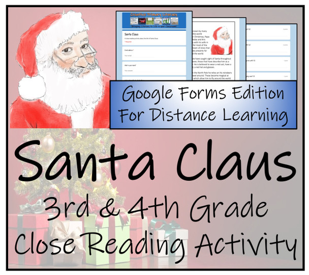 Santa Claus Close Reading Activity Digital & Print | 3rd Grade & 4th Grade