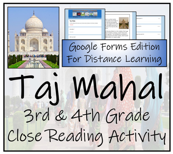 Taj Mahal Close Reading Activity Digital & Print | 3rd Grade & 4th Grade