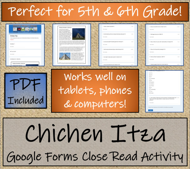 Chichen Itza Close Reading Activity Digital & Print | 5th Grade & 6th Grade