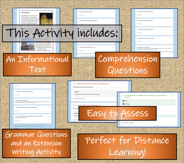 Colosseum Close Reading Activity Digital & Print | 3rd Grade & 4th Grade