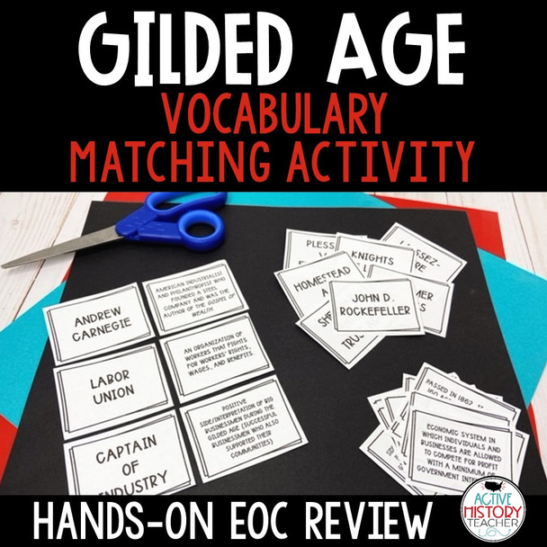 Gilded Age Activity Vocabulary Matching Hands-On EOC Review