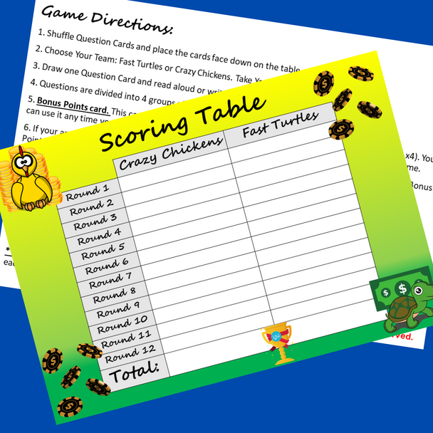 Blank Review Game Template THE RISK – EDITABLE & PRINTABLE Task Cards Test Prep