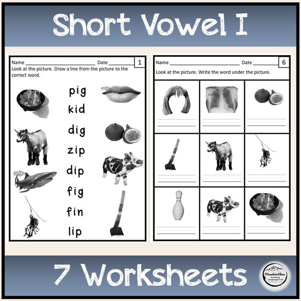 CVC Short Vowel I Bundle Make-A-Word, Puzzles, Worksheets & Flashcards