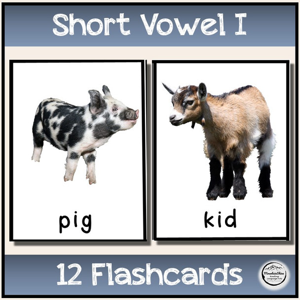 CVC Short Vowel I Bundle Make-A-Word, Puzzles, Worksheets & Flashcards