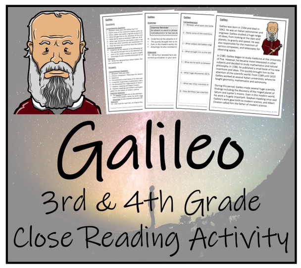 Galileo Close Reading Activity | 3rd Grade & 4th Grade