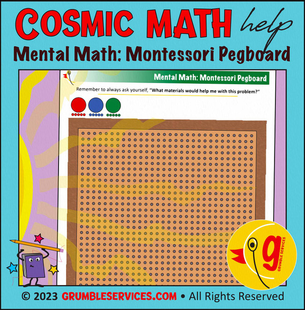 Factors and Multiples, Skip Counting, Squaring, Ratios: Montessori Math Pegboard Material (Blank Guide)