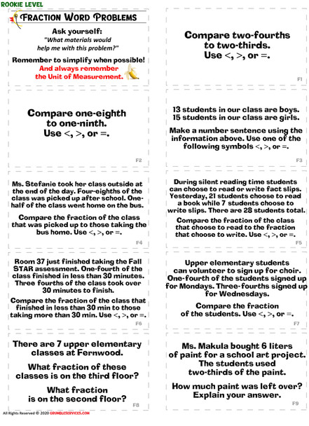 Word Problems BUNDLE • Fractions, Money, Ratios, & Percentages - Elementary Montessori Math Classroom Materials