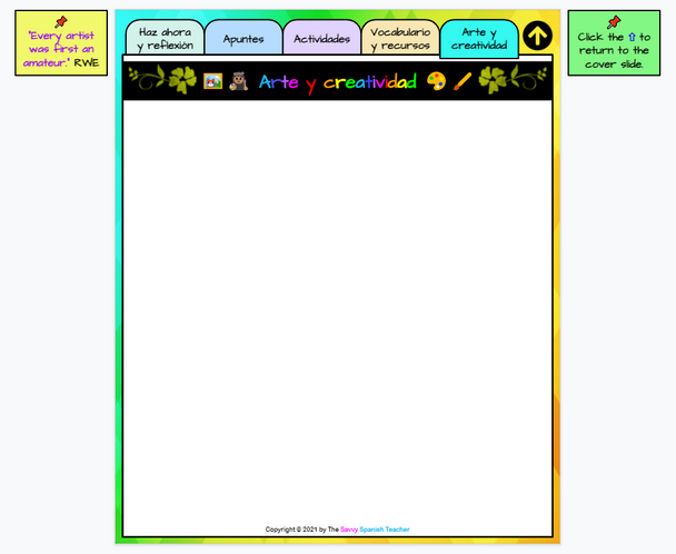 Digital Interactive Notebook (Cuaderno interactivo digital) for Spanish Learners