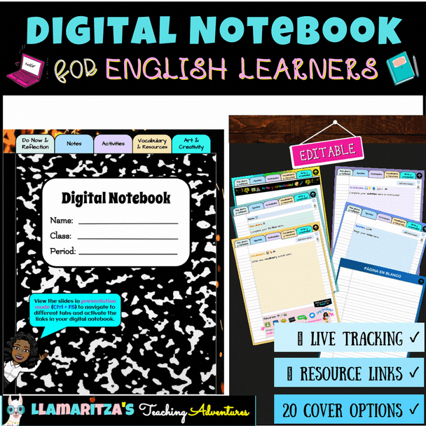 Digital Interactive Notebook for English Learners