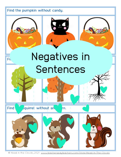 Negatives in Sentences - Autumn Set