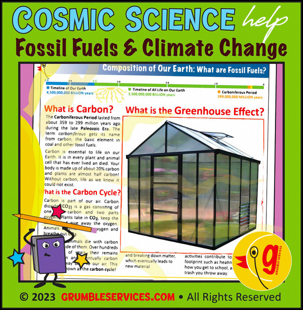 Climate Change: Greenhouse Effect & Fossil Fuels, Our Planet Earth • SEMiPRO Elementary Montessori Science help (2 printable pages + key)
