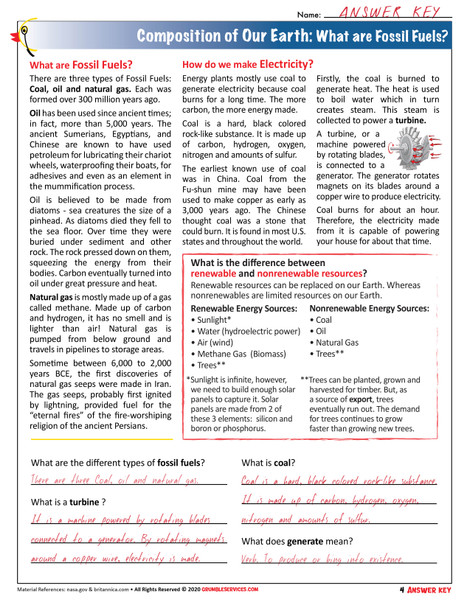 Climate Change: Greenhouse Effect & Fossil Fuels, Our Planet Earth • SEMiPRO Elementary Montessori Science help (2 printable pages + key)