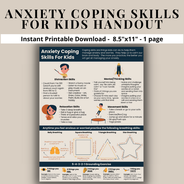 Anxiety Worry Coping Skills For Kids - Coping Strategies For Anxious Children Calm Down Strategies