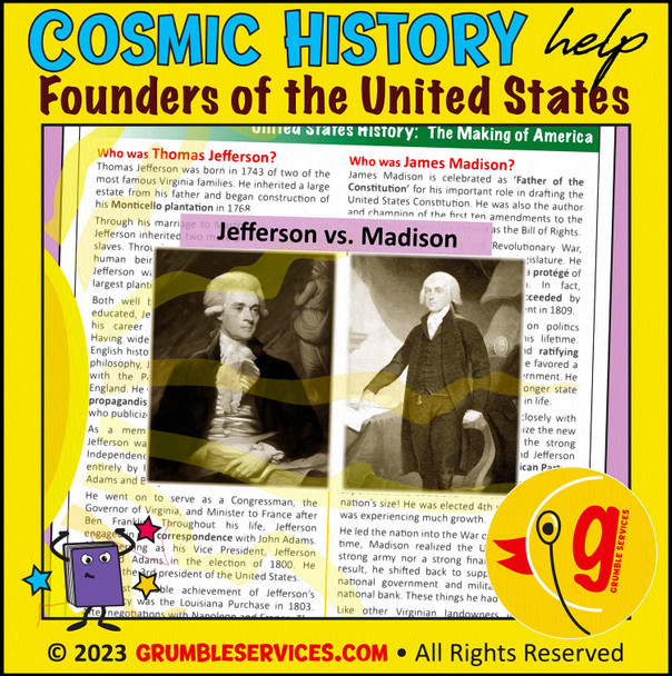 Making of America - President's Day: Washington, Adams, Madison, Jefferson, Lincoln - ROOKIE Elementary Montessori History & Geography help (4 pages + key)