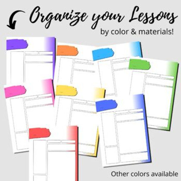 PLAN & PRESENT: Fill-in Colored Lesson Template - Light Blue
