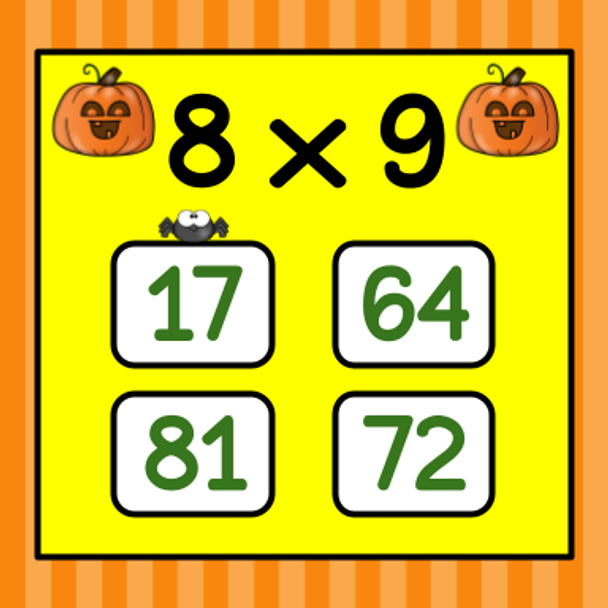 Halloween Multiplication Flashcard Game