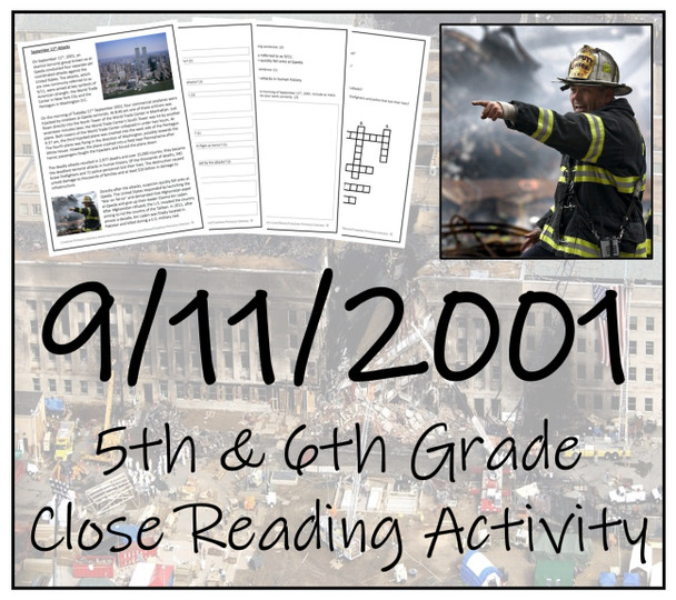 9/11 Terrorist Attacks Close Reading Activity | 5th Grade & 6th Grade