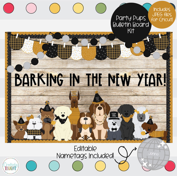 New Years Pups - January Bulletin Board Kit