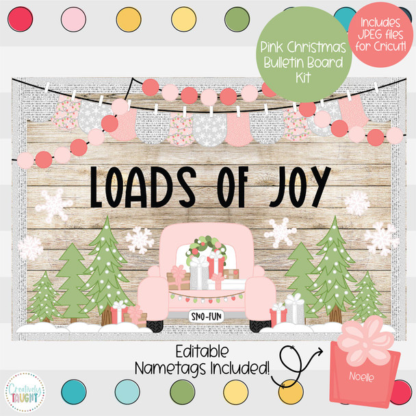Let It Snow - Pink Truck - Christmas - December Bulletin Board Kit
